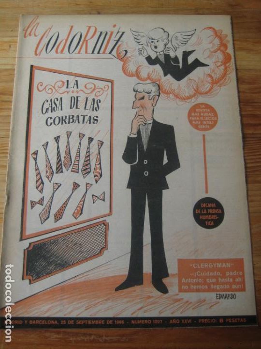 Coleccionismo de Revistas y Peri&oacute;dicos: REVISTA LA CODORNIZ N&ordm; 1297 - 25 SEPTIEMBRE 1966 - PORTADA EDUARDO - HUMOR