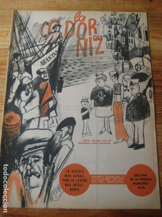Coleccionismo de Revistas y Peri&oacute;dicos: REVISTA LA CODORNIZ N&ordm; 1299 - 9 OCTUBRE 1966 - PORTADA MUA - HUMOR -