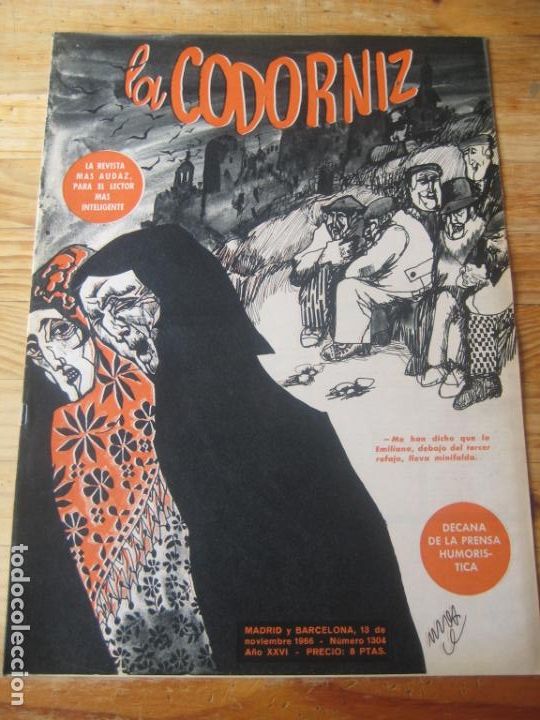 Coleccionismo de Revistas y Peri&oacute;dicos: REVISTA LA CODORNIZ N&ordm; 1304 - 13 NOVIEMBRE 1966 - PORTADA MUA - HUMOR -