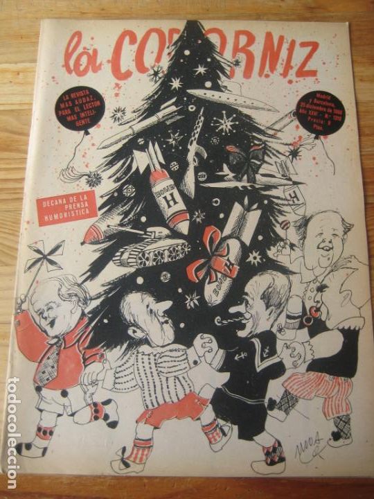 Coleccionismo de Revistas y Peri&oacute;dicos: REVISTA LA CODORNIZ N&ordm; 1310 - 25 DICIEMBRE 1966 - PORTADA MUA- HUMOR - NAVIDAD