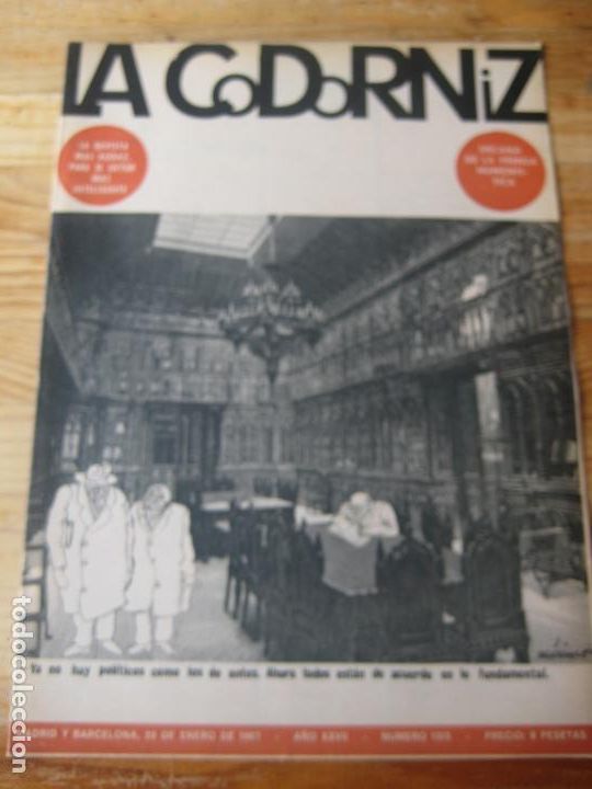 Coleccionismo de Revistas y Peri&oacute;dicos: REVISTA LA CODORNIZ N&ordm; 1315 - 29 ENERO 1967 - PORTADA MAXIMO - HUMOR - POLITICOS