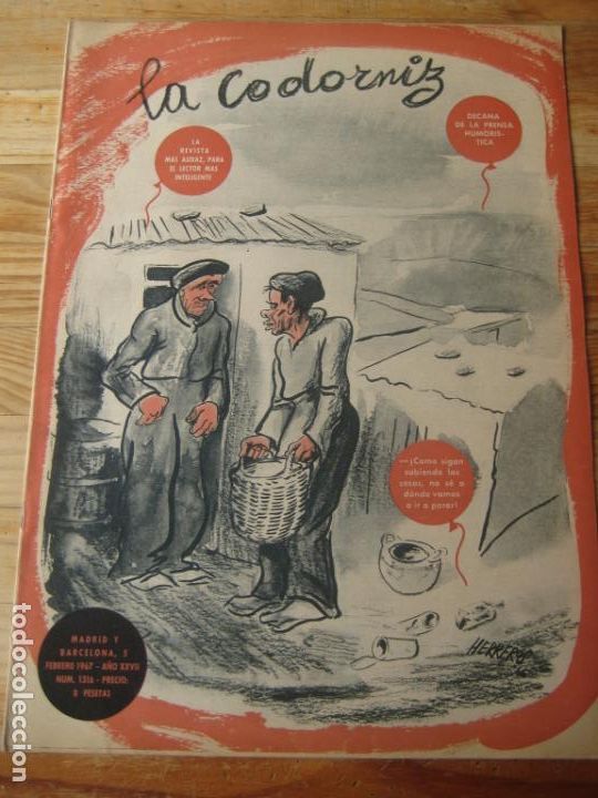 Coleccionismo de Revistas y Peri&oacute;dicos: REVISTA LA CODORNIZ N&ordm; 1316 - 5 FEBRERO 1967 - PORTADA HERREROS  - HUMOR -