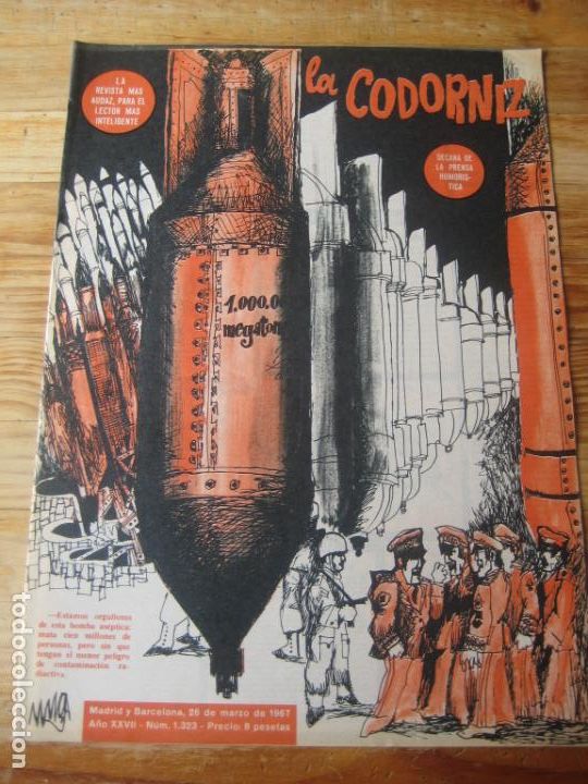 Coleccionismo de Revistas y Peri&oacute;dicos: REVISTA LA CODORNIZ N&ordm; 1323 - 26 MARZO 1967 - PORTADA MUA - HUMOR -