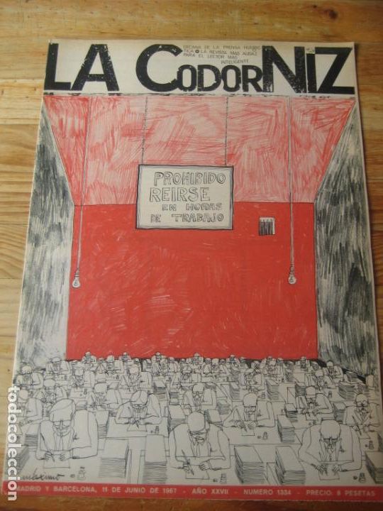 Coleccionismo de Revistas y Peri&oacute;dicos: REVISTA LA CODORNIZ N&ordm; 1334 - 11 JUNIO 1967 - PORTADA MAXIMO - HUMOR -