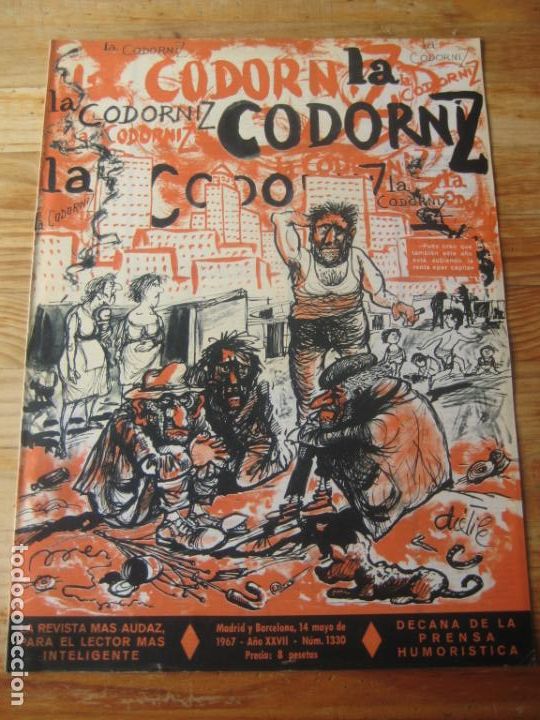 Coleccionismo de Revistas y Peri&oacute;dicos: REVISTA LA CODORNIZ N&ordm; 1330 - 14 MAYO 1967 - PORTADA DIETILE - HUMOR -