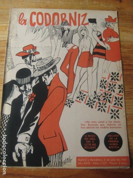 Coleccionismo de Revistas y Peri&oacute;dicos: REVISTA LA CODORNIZ N&ordm; 1337 - 2 JULIO 1967 - PORTADA MUA - HUMOR -