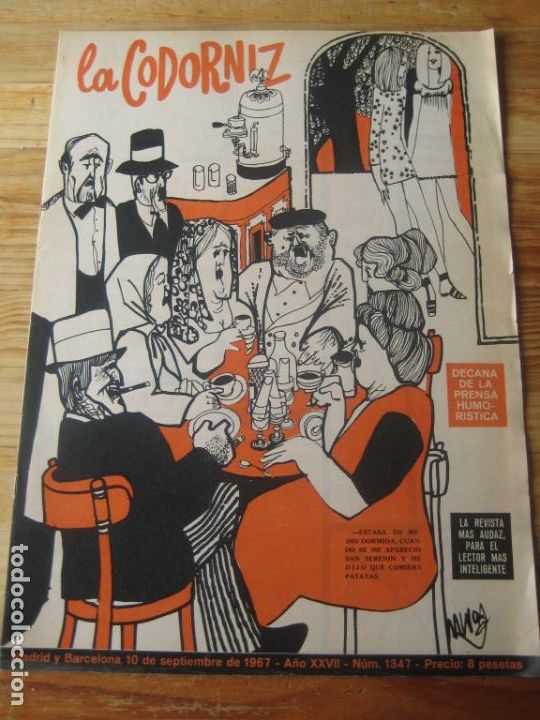 Coleccionismo de Revistas y Peri&oacute;dicos: REVISTA LA CODORNIZ N&ordm; 1347 - 10 SEPTIEMBRE 1967 - PORTADA - HUMOR -