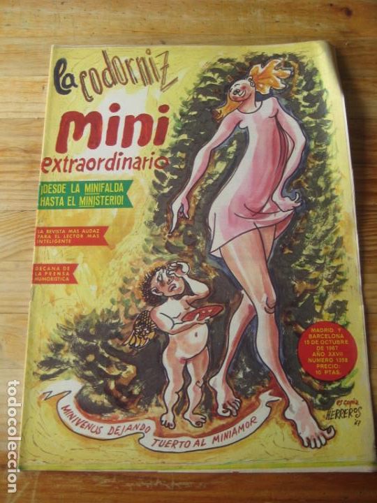 Coleccionismo de Revistas y Peri&oacute;dicos: REVISTA LA CODORNIZ N&ordm; 1352 - 15 OCTUBRE 1967 - PORTADA HERREROS  - HUMOR - EXTRA MINIFALDA