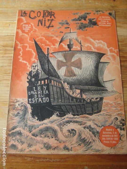 Coleccionismo de Revistas y Peri&oacute;dicos: REVISTA LA CODORNIZ N&ordm; 1355 - 5 NOVIEMBRE 1967 - PORTADA DIATILE - HUMOR -