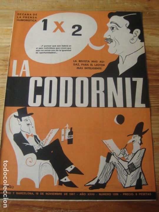 Coleccionismo de Revistas y Peri&oacute;dicos: REVISTA LA CODORNIZ N&ordm; 1356 - 12 NOVIEMBRE 1967 - PORTADA EDUARDO - HUMOR -