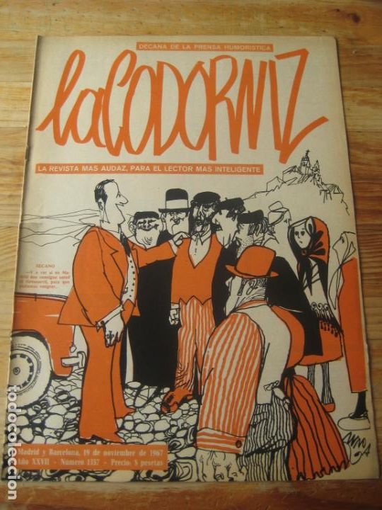 Coleccionismo de Revistas y Peri&oacute;dicos: REVISTA LA CODORNIZ N&ordm; 1357 - 19 NOVIEMBRE 1967 - PORTADA MUNOA - HUMOR -