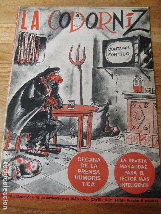 Coleccionismo de Revistas y Peri&oacute;dicos: REVISTA LA CODORNIZ N&ordm; 1408 - 10 NOVIEMBRE 1968 - PORTADA TILS - HUMOR - CONTAMOS CONTIGO