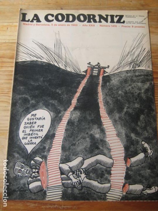 Coleccionismo de Revistas y Peri&oacute;dicos: REVISTA LA CODORNIZ N&ordm; 1416 - 5 ENERO 1969 - PORTADA MAXIMO - HUMOR -