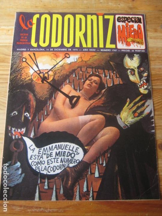 Coleccionismo de Revistas y Peri&oacute;dicos: REVISTA LA CODORNIZ N&ordm; 1747 - 1 DICIEMBRE 1975 - ESPECIAL MIEDO