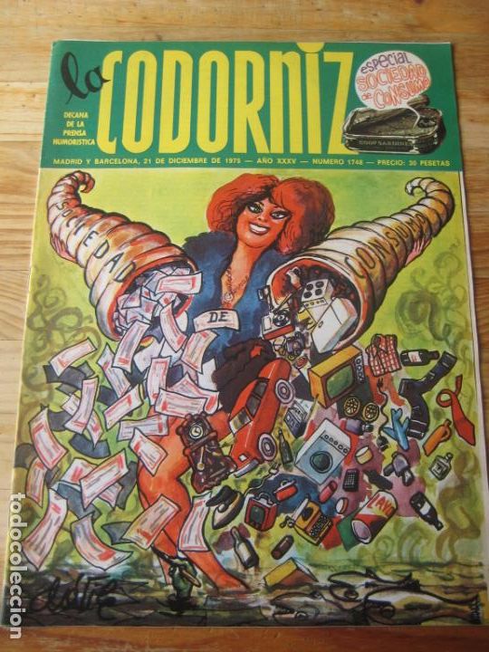 Coleccionismo de Revistas y Peri&oacute;dicos: REVISTA LA CODORNIZ N&ordm; 1748 - 21 DICIEMBRE 1975 - SOCIEDAD CONSUMO