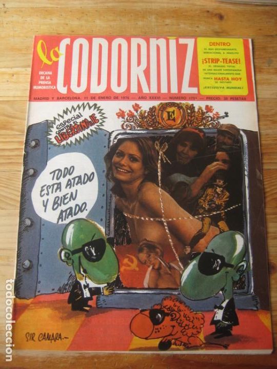 Coleccionismo de Revistas y Peri&oacute;dicos: REVISTA LA CODORNIZ N&ordm; 1751 - 11 ENERO 1976 - ESPECIAL CONTRA LIBERTINAJE