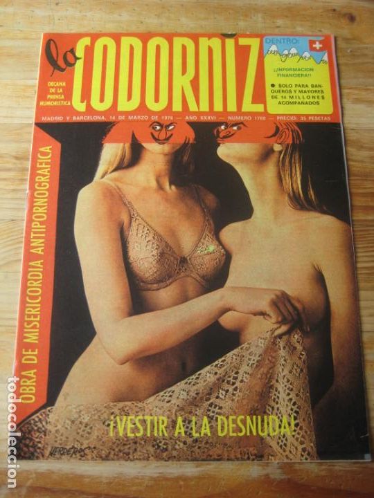 Coleccionismo de Revistas y Peri&oacute;dicos: REVISTA LA CODORNIZ N&ordm; 1760 - 14 marzo 1976 - PORTADA HERREROS - VESTIR A LA DESNUDA