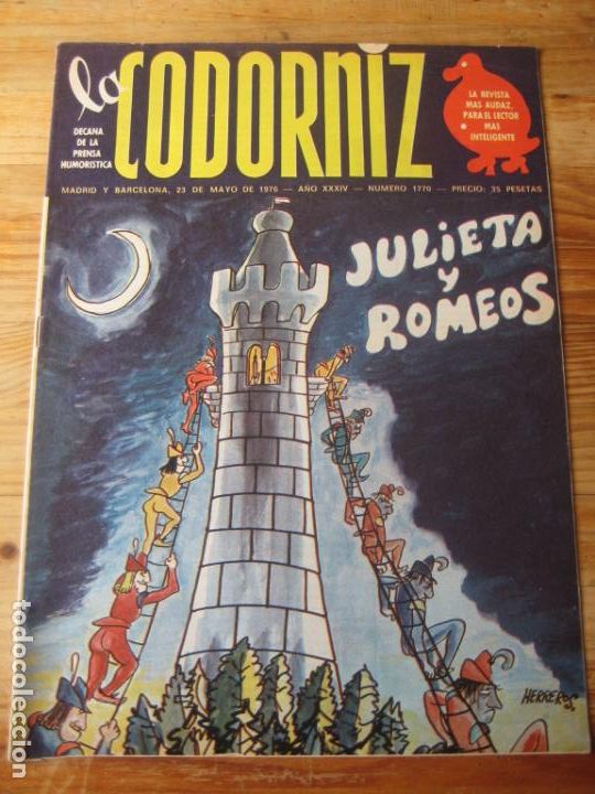 Coleccionismo de Revistas y Peri&oacute;dicos: REVISTA LA CODORNIZ N&ordm; 1770 - 23 MAYO 1976 - PORTADA HERREROS -