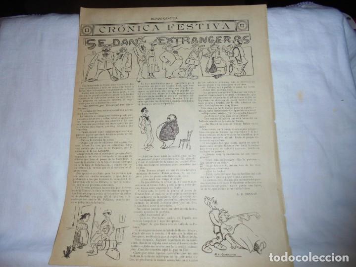 Coleccionismo de Revistas y Peri&oacute;dicos: CRONICA FESTIVA.SE DAN EXTRANJEROS POR A.R.BONNAT/JULIA GALIANA TIPL.HOJA REVISTA MUNDO GRAFICO 1912