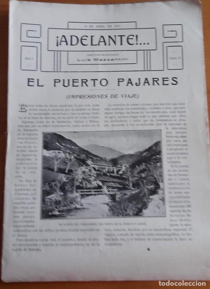 Collection Magazines and Newspapers: FERROCARRIL- REVISTA ADELANTE- DIRECTOR LUIS MAZZANTINI- N&ordm; 9 A&Ntilde;O 1.911- RARA