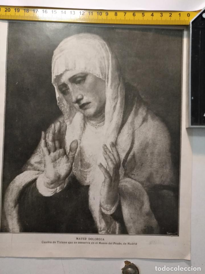 Coleccionismo de Revistas y Peri&oacute;dicos: a&ntilde;o 1900 /1920 antiguo recorte prensa - tiziano mater dolorosa , virgen , museo del prado madrid