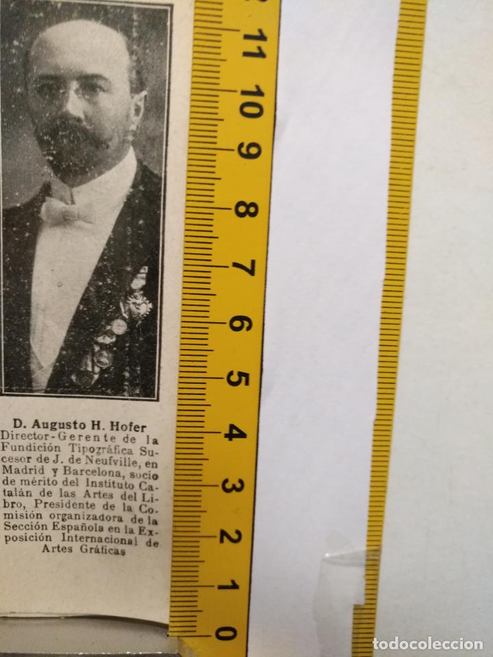 Collection Magazines and Newspapers: a&ntilde;o 1900 /1920 antiguo recorte prensa - d. augusto h. hofer director fundicion tipografica