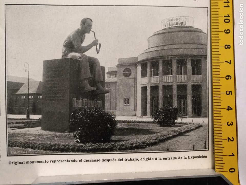 Collection Magazines and Newspapers: a&ntilde;o 1900 /1920 antiguo recorte prensa - monumento el descanso despues del trabajo