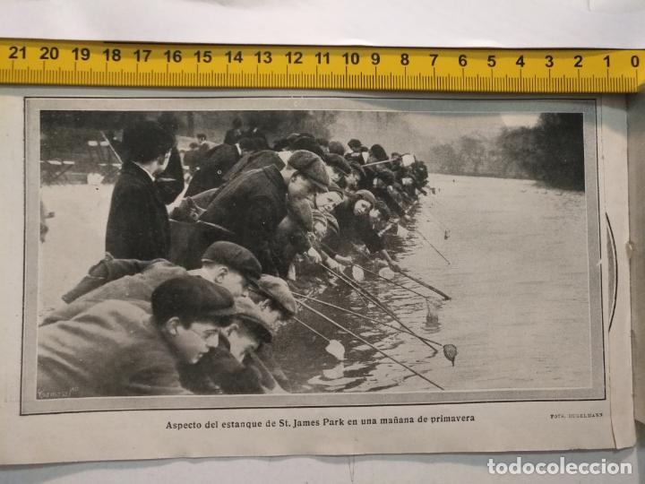 Collection Magazines and Newspapers: a&ntilde;o 1900 /1920 antiguo recorte prensa - pescadores  del st. james park en el estanque  - ni&ntilde;os