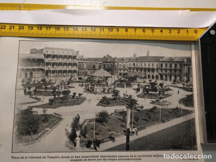 Collection Magazines and Newspapers: a&ntilde;o 1900 /1920 antiguo recorte prensa - norteamericanos en mejico , plaza de la libertad