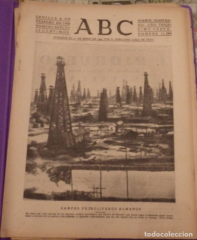 Coleccionismo de Revistas y Peri&oacute;dicos: ABC DE SEVILLA, de fecha 6 de febrero de 1940.- en portada: campos petroliferos rumanos