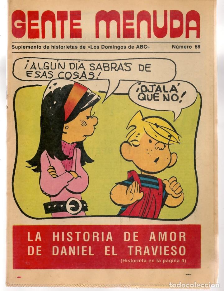 Coleccionismo de Revistas y Peri&oacute;dicos: GENTE MENUDA. N&ordm; 58. SUPLEMENTO DE HISTORIETAS DE LOS DOMINGOS DE ABC(Z/C3)