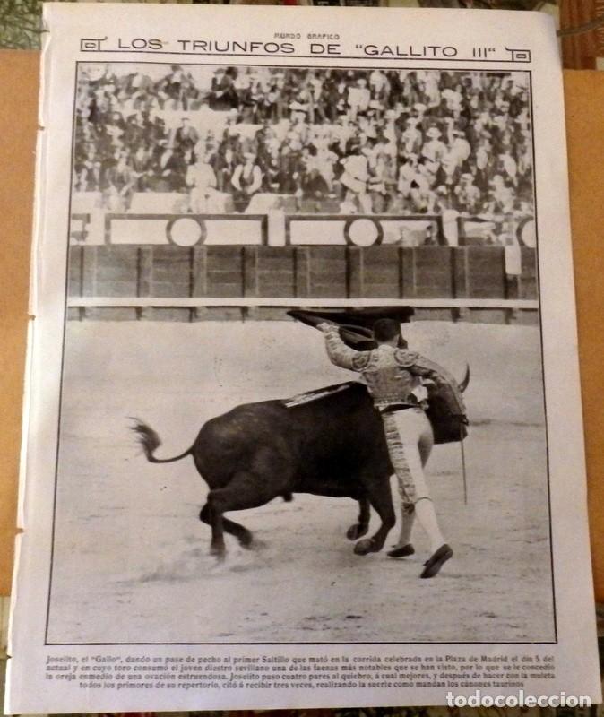 Coleccionismo de Revistas y Peri&oacute;dicos: 1913 HOJAS REVISTA, LOS TRIUNFOS DE GALLITO III, JOSELITO EL GALLO