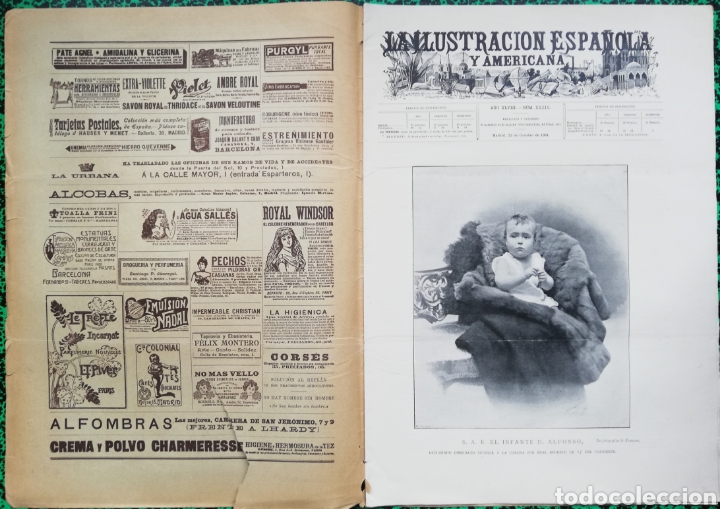 Coleccionismo de revistas y peri&oacute;dicos: ILUSTRACI&Oacute;N ESPA&Ntilde;OLA - 1904 - Muerte S.A.R. M&ordf; MERCEDES - Fiestas de la Merced, BARCELONA