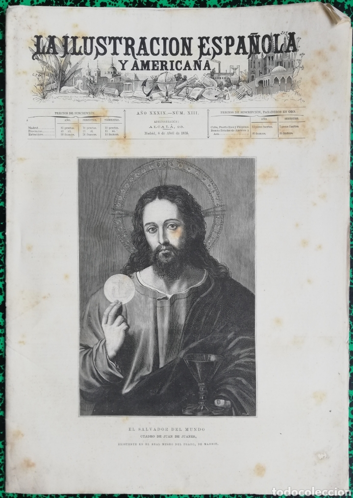 Collectionnisme de Revues et Journaux: ILUS. ESPA&Ntilde;OLA -1895 - La v&iacute;a dolorosa, JERUSAL&Eacute;N - Semana Santa en Roma