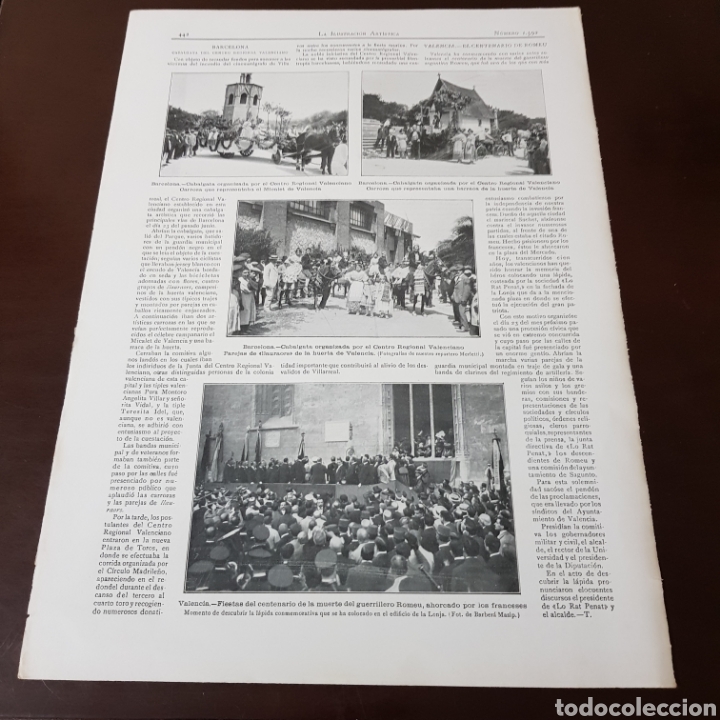 Coleccionismo de Revistas y Peri&oacute;dicos: A&Ntilde;O 1912 BARCELONA CABALGATA CENTRO REGIONAL VALENCIANO - VALENCIA CENTENARIO GUERRILLERO ROMEU