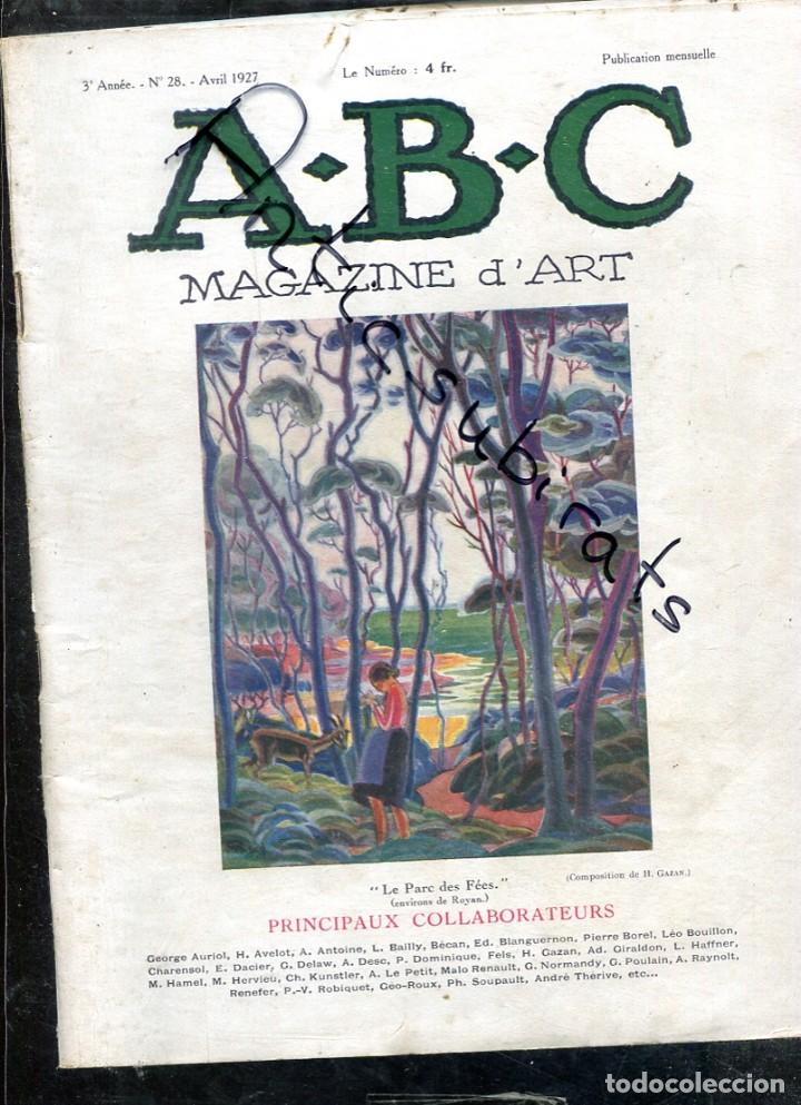 Coleccionismo de Revistas y Peri&oacute;dicos: REVISTA FRANCESA DE ARTE ABC A.B.C. A&Ntilde;O 1927 H. GAZAN DEGAS ANGKOR SUSANNE VALADON