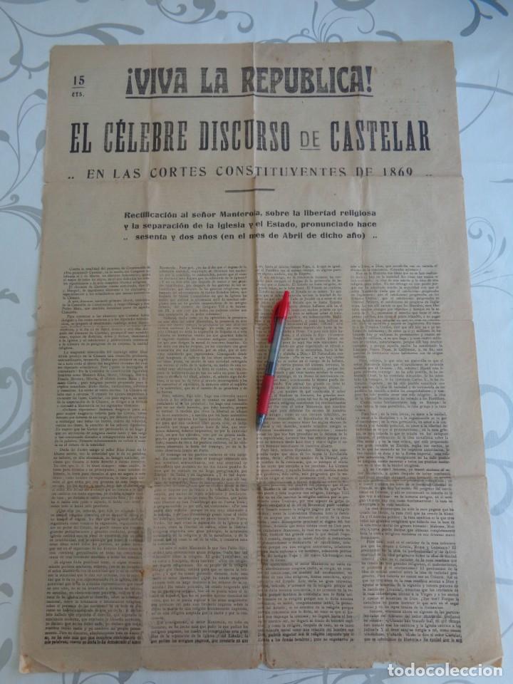 Coleccionismo de Revistas y Peri&oacute;dicos: DISCURSO DE DE EMILIO CASTELAR EN LA ASAMBLEA CONSTITUYENTE 1869 - PUBLICADO EN 1931 EN VALENCIA