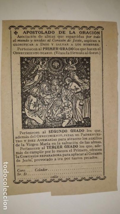 Collezionismo di Riviste e Giornali: RECORTE PUBLICIDAD PRENSA RELIGIOSA ENERO 1944 APOTOLADO ORACI&Oacute;N PRIMER GRADO OFRECIMIENTO DIARIO