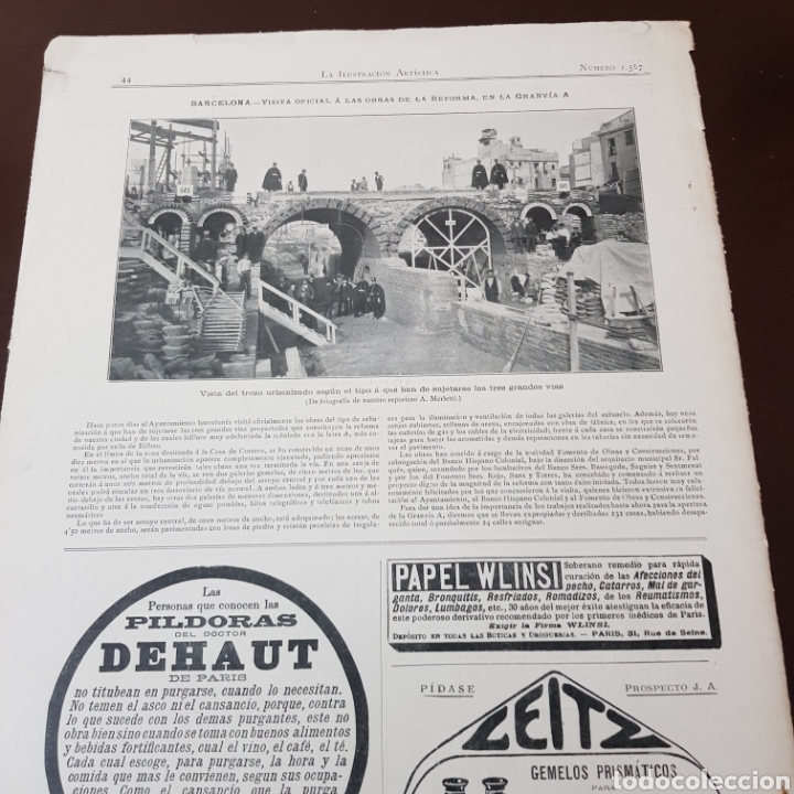 Coleccionismo de revistas y peri&oacute;dicos: A&Ntilde;O 1912 BARCELONA - VISTA OFICIAL A LAS OBRAS DE LA REGORMA EN LA GRAN VIA