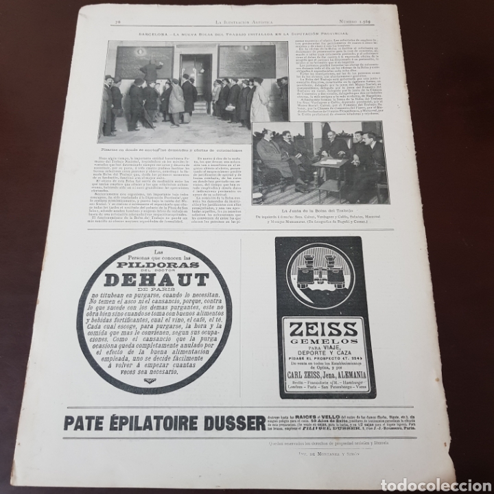Collezionismo di Riviste e Giornali: A&Ntilde;O 1912 BARCELONA - LA NUEVA BOLSA DE TRABAJO INSTALADA EN LA DIPUTACION PROVINCIAL