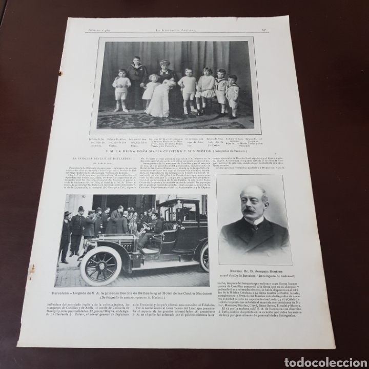 Colecionismo de Revistas e Jornais: A&Ntilde;O 1912 BARCELONA - LA PRINCESA BEATRIZ DE BATTENBERG - REINA MARIA CRISTINA Y SUS NIETOS