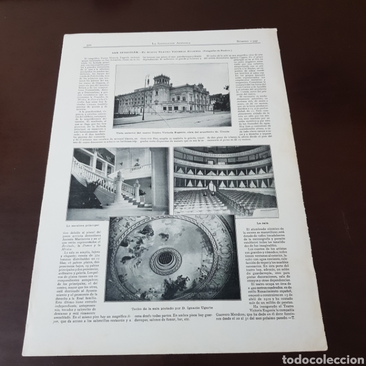Collezionismo di Riviste e Giornali: S&Ntilde;O 1912 SAN SEBASTIAN - EL NUEVO TEATRO VICTORIA EUGENIA