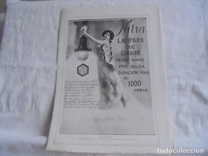 Collezionismo di Riviste e Giornali: PUBLICIDAD NITRA LAMPARA QUE CONSUME .LA MUJER QUE SALE ES PASTORA IMPERIO.HOJA BLANCO Y NEGRO 1915
