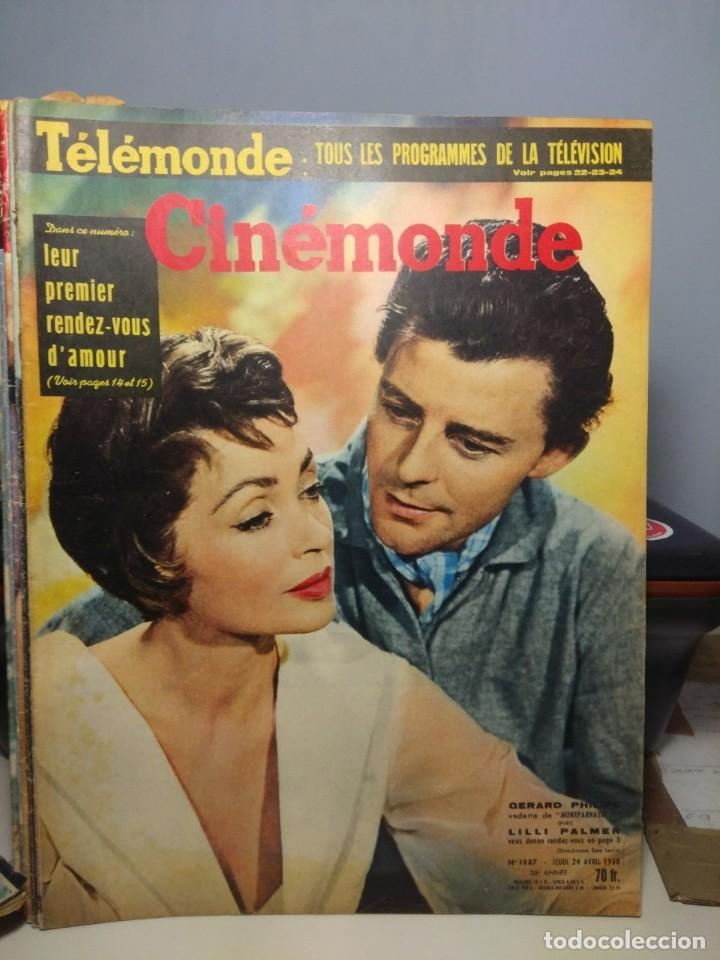 Coleccionismo de Revistas y Peri&oacute;dicos: CINEMONDE : GERARD PHILIPE & LILLI PALMER + ROMY SCHNEIDER + FERNANDEL