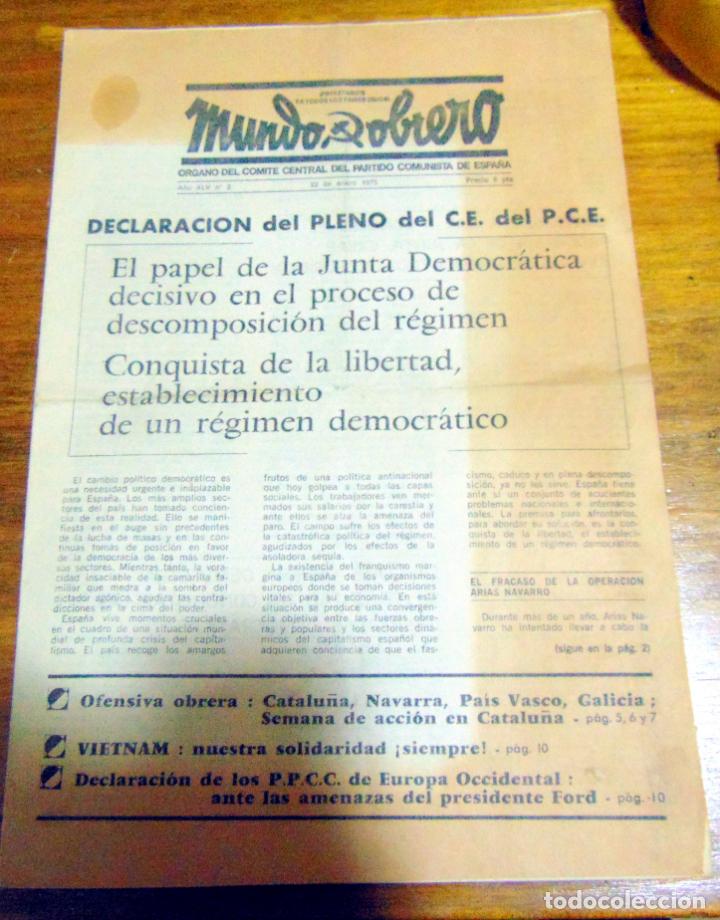 Collectionnisme de Revues et Journaux: PASQUIN, PERIODICO MUNDO OBRERO, 22 ENERO 1975, 10 PAGINAS
