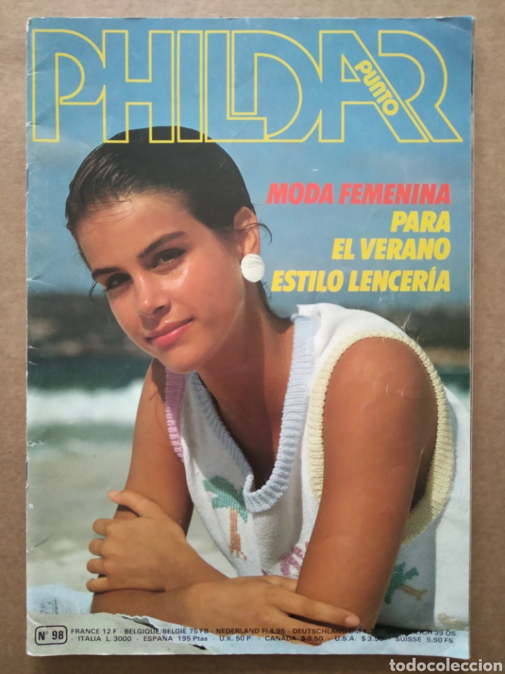 Coleccionismo de revistas y peri&oacute;dicos: Phildar Punto n&deg;98 (1983). Moda Femenina Para El Verano Estilo Lencer&iacute;a. Con cuaderno explicativo.