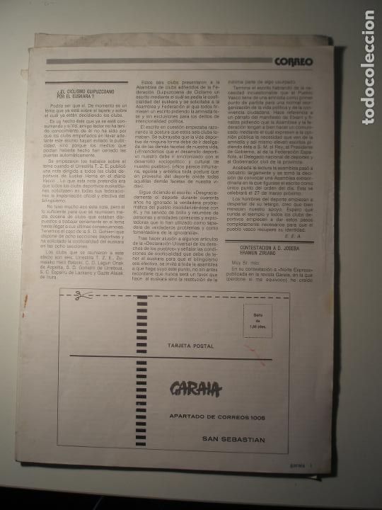 Coleccionismo de revistas y peri&oacute;dicos: Garaia N.&ordm; 26 Revista sin portada ni contraportada. Tiene las p&aacute;ginas desde el 3 hasta el 42. Le fal