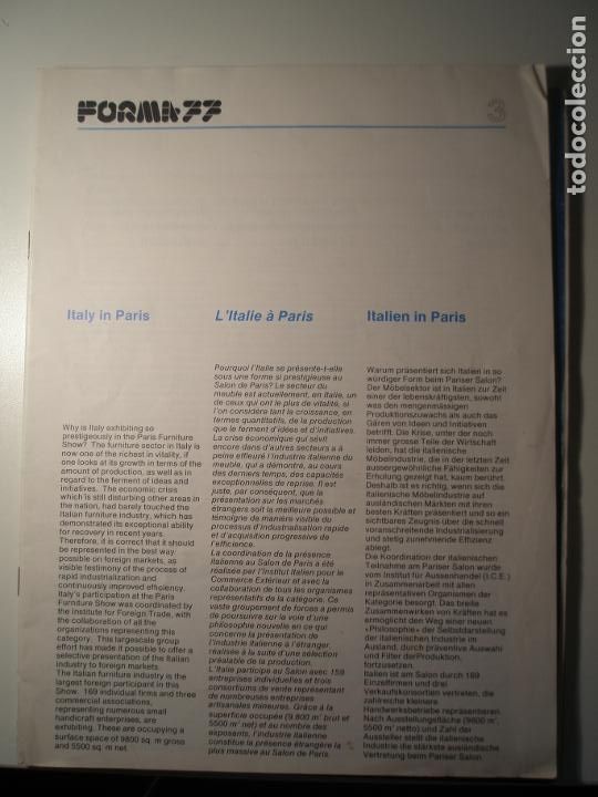 Coleccionismo de revistas y peri&oacute;dicos: Forma 77    Forma 77. Italy in Paris. L'Italie &agrave; Paris. Italien in Paris. Revista de decoraci&oacute;n, mue