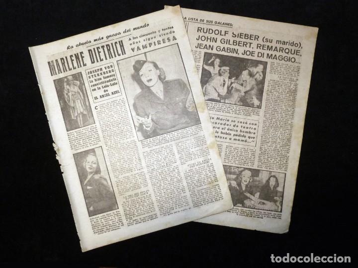 Coleccionismo de Revistas y Peri&oacute;dicos: ART&Iacute;CULO MARLENE DIETRICH, LA ABUELA M&Aacute;S GUAPA DEL MUNDO. 7 FLECHAS, 1954