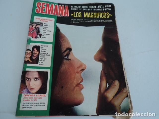 Coleccionismo de Revistas y Peri&oacute;dicos: REVISTA SEMANA ABRIL 1974 LIZ TAYLOR  MAXIMO VALVERDE CONCHITA VELASCO POSTER TONY CURTIS